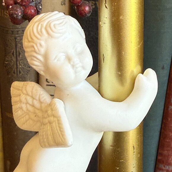 Vintage Porcelain Angel Taper Candle Huggers, Set of 2 - Picture 8 of 13